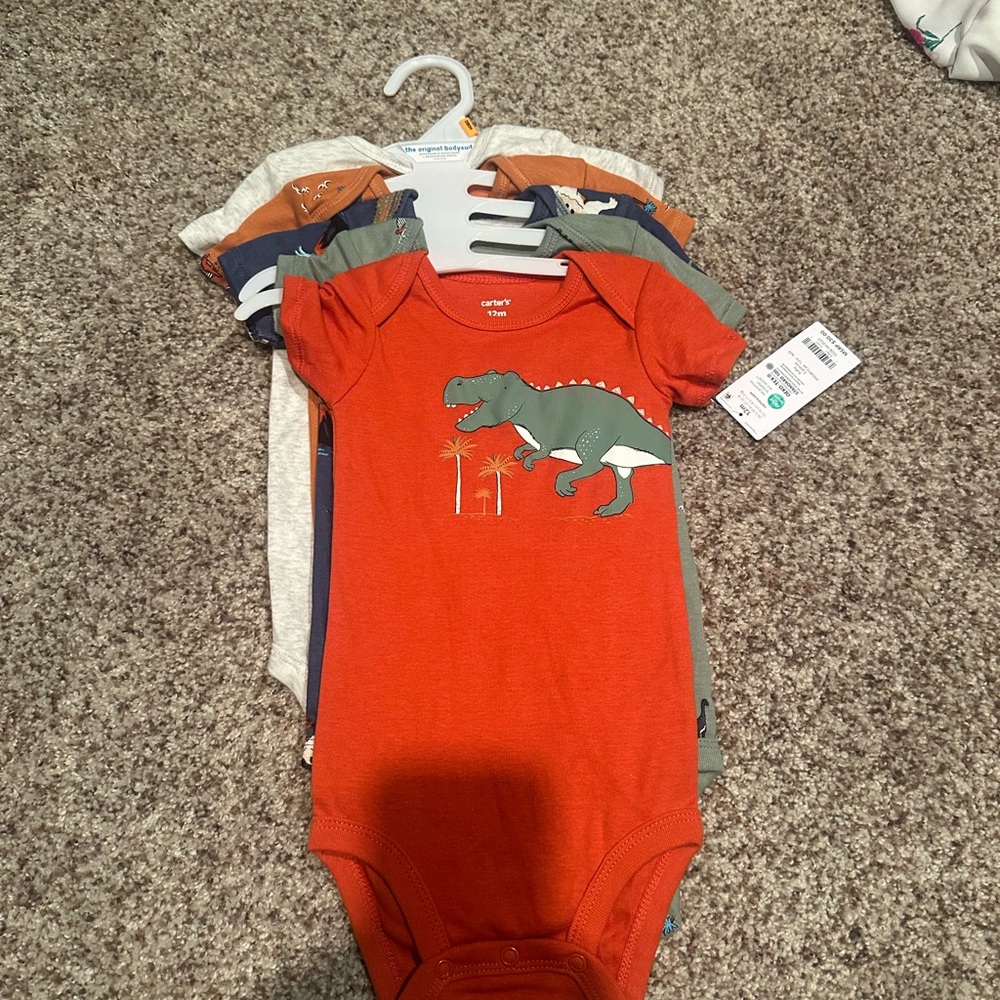 Carter's Red Dinosaur Bodysuit Set